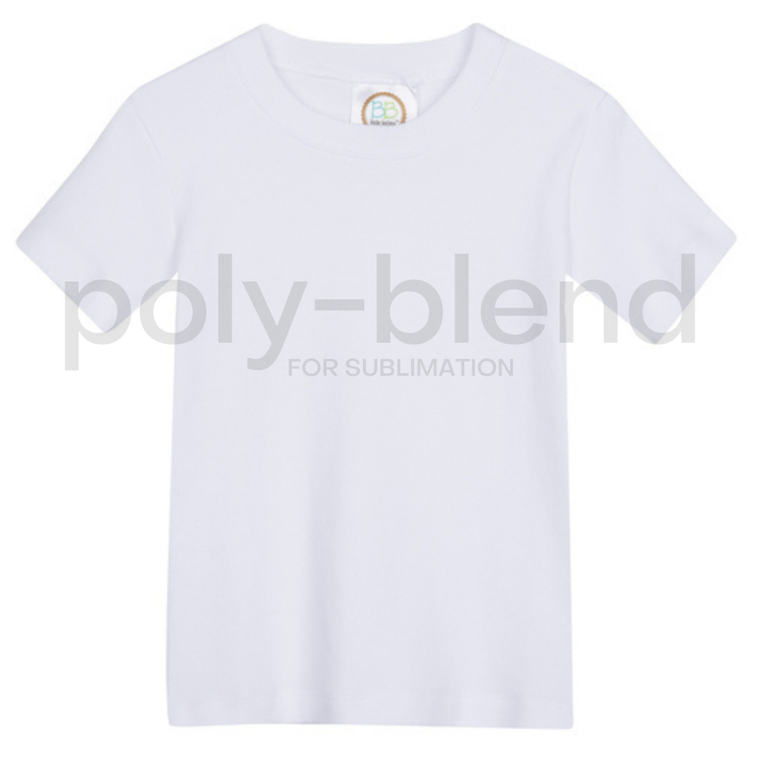 *Sublimation Blanks* Boy's Short Sleeve Tee Shirt - Poly Blend